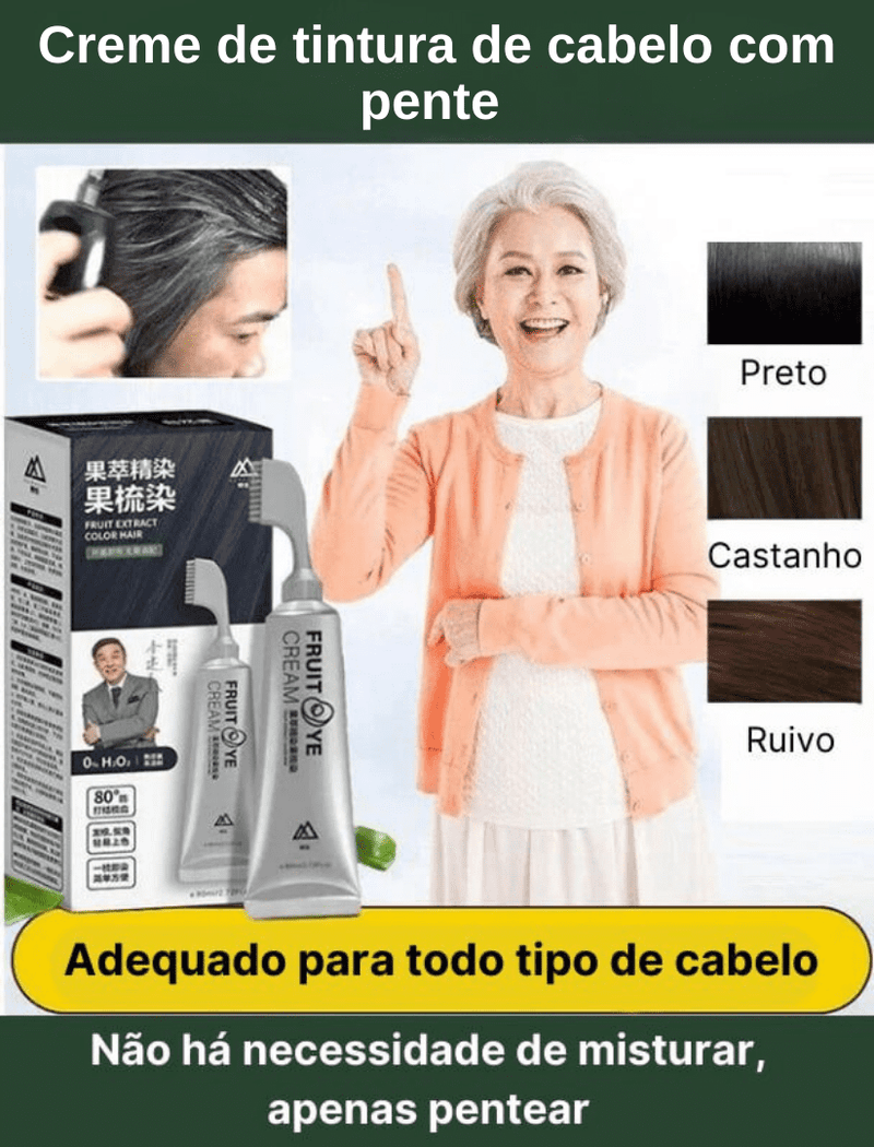 Essência de tintura de cabelo com Extrato Vegetal Asiático