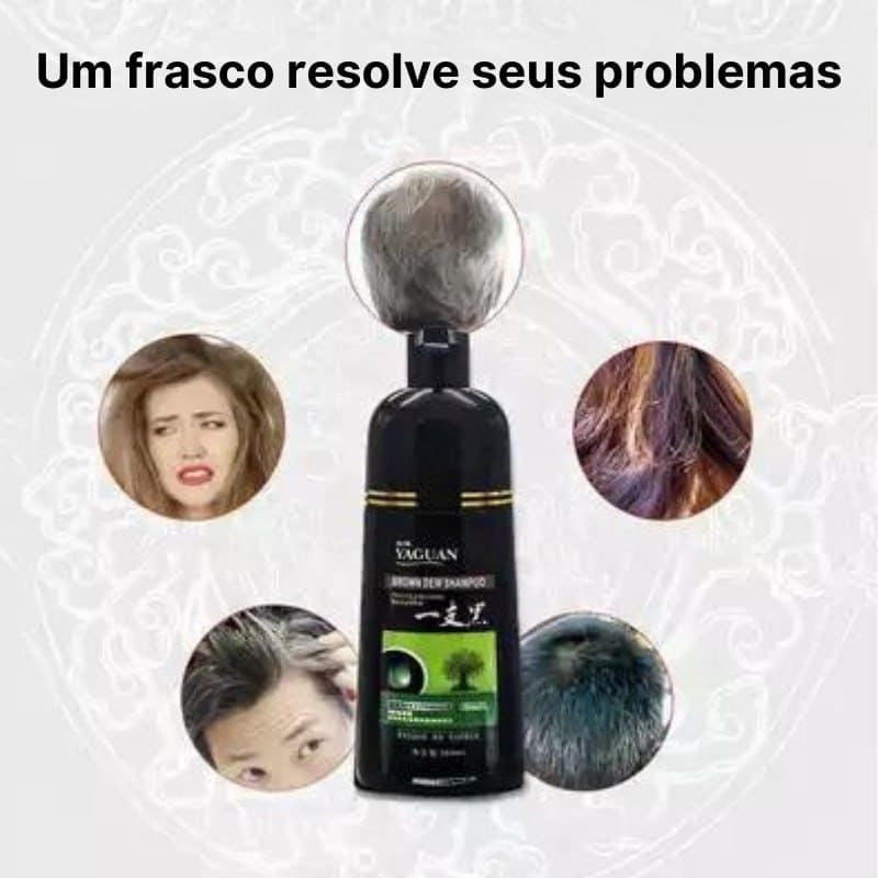 Restaure a cor dos seus cabelos com o Shampoo de Ervas de Orvalho YAGUAN (500ml)