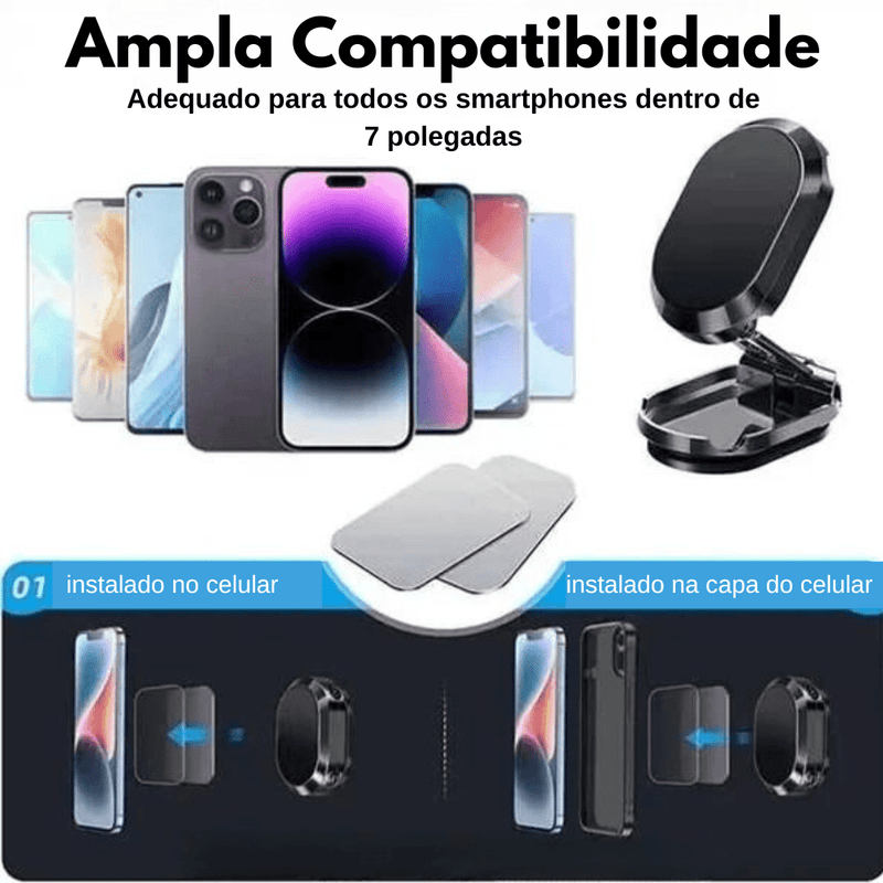 Promoção de último dia com 75% de desconto - Suporte magnético dobrável para telefone para carro