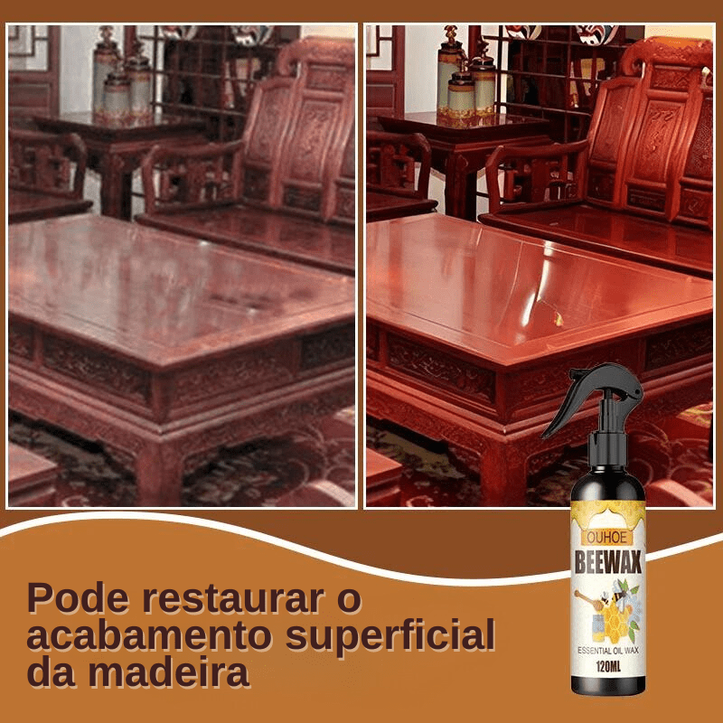 Restaura Tudo - Spray de cera de abelha que restaura qualquer madeira