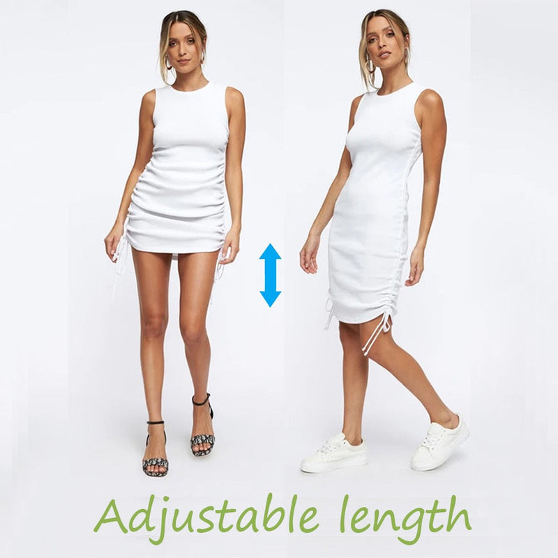 Bodycon - Mini vestido com nervuras elástico